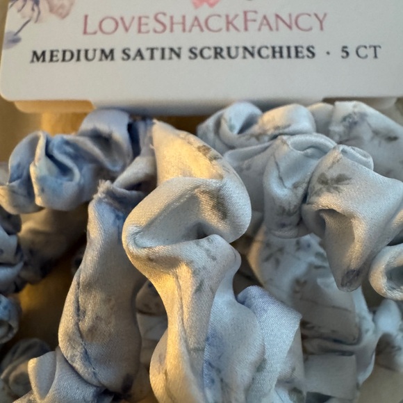 LoveShackFancy Goody Satin Scrunchies - Blue Floral - Picture 3 of 4